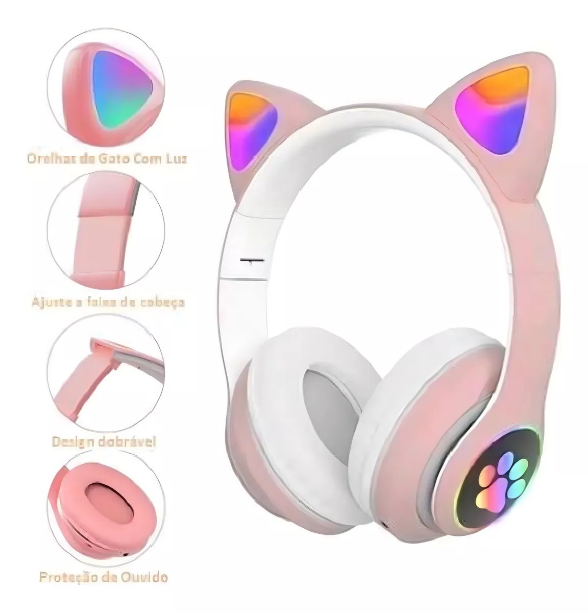 Headfone Gatinho (Com Led)