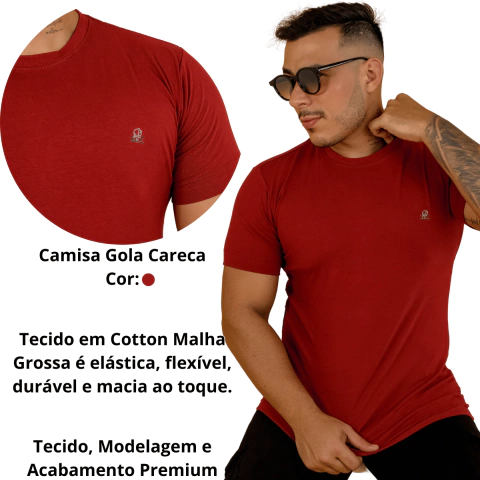 Camisa Gola Careca Vermelho Rnt