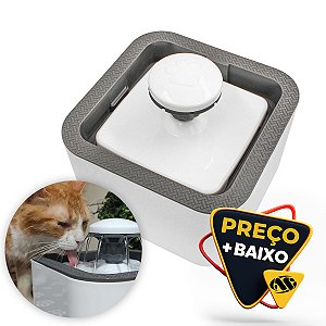 Fonte Bebedouro Gatos Cães Automático Com Filtro USB Bivolt 2,5 Litro