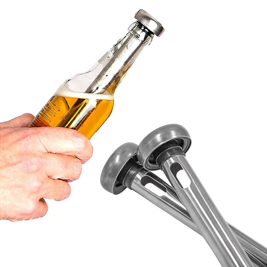 Kit 2 Bastão Resfriador Aço Inox Cerveja Gelada Garrafa