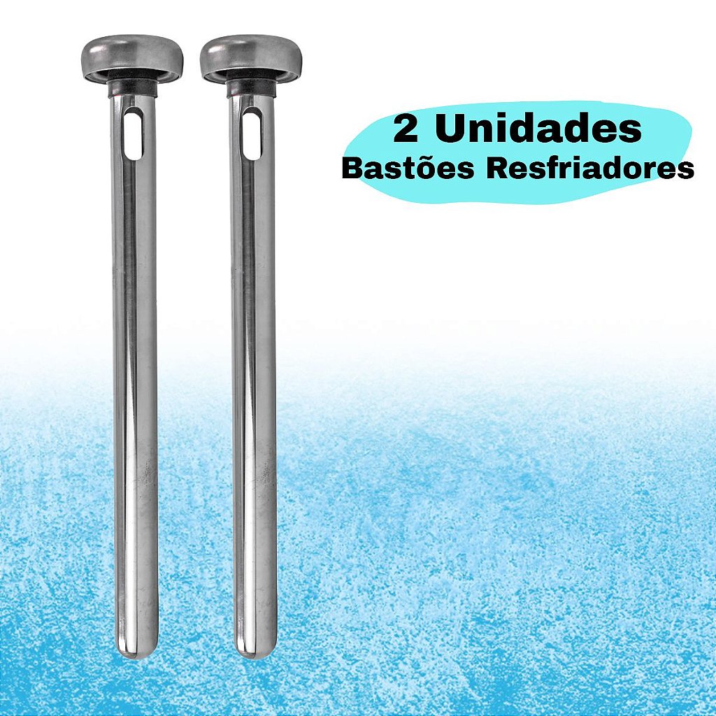 Kit 2 Bastão Resfriador Aço Inox Cerveja Gelada Garrafa
