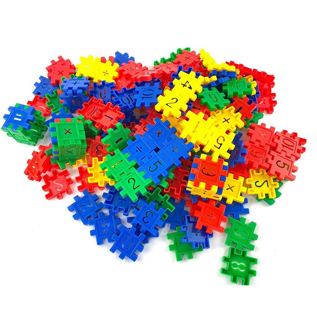 Brinquedo De Montar Blocos Infantil Números Coloridos