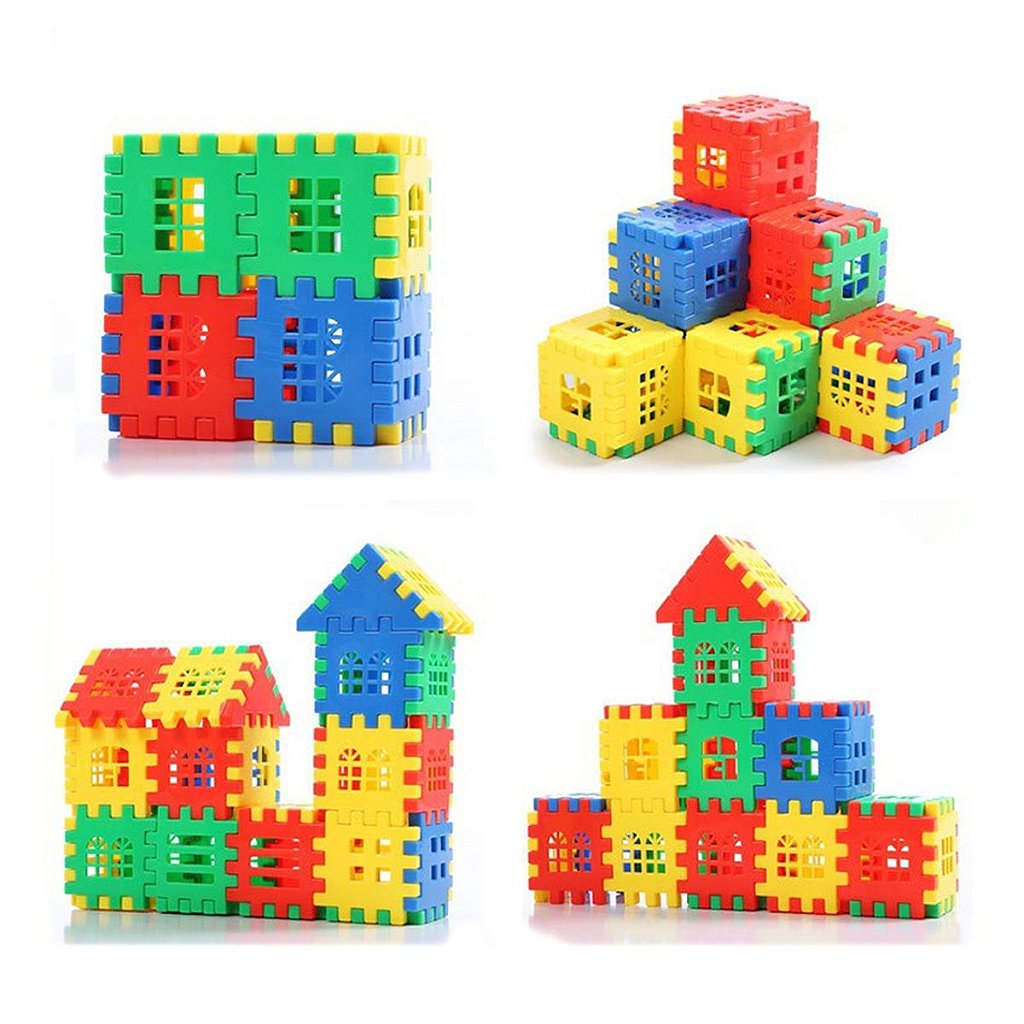 Brinquedo De Montar Blocos Infantil Coloridos Casa Castelo