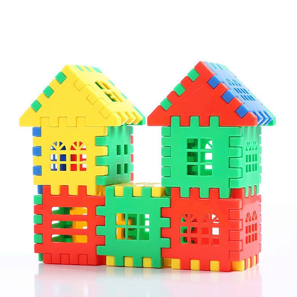 Brinquedo De Montar Blocos Infantil Coloridos Casa Castelo