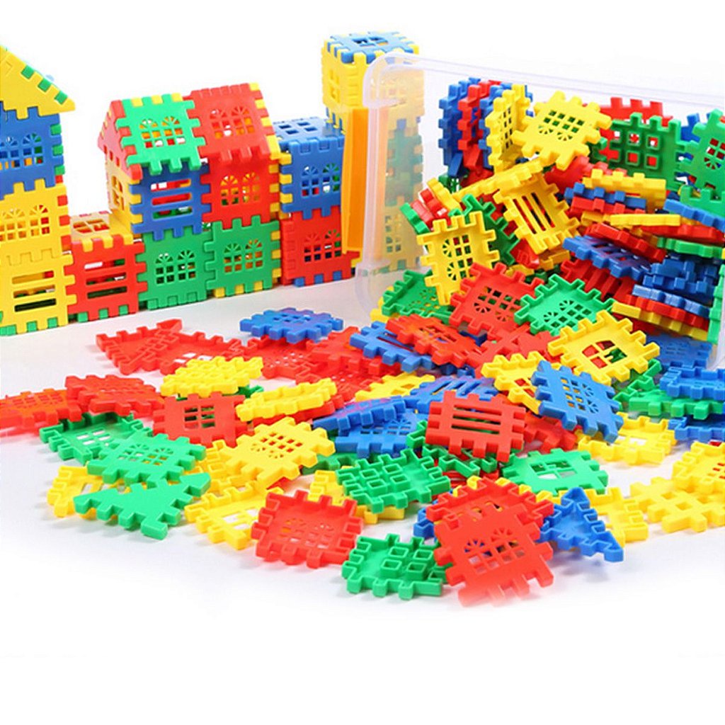 Brinquedo De Montar Blocos Infantil Coloridos Casa Castelo