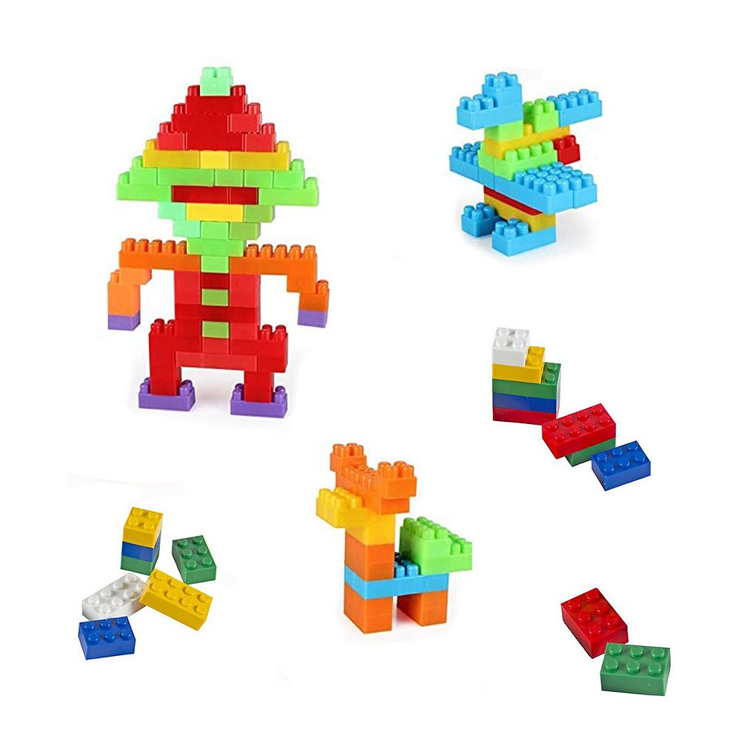 Brinquedo De Montar Blocos Infantil Quadrado Retângulos