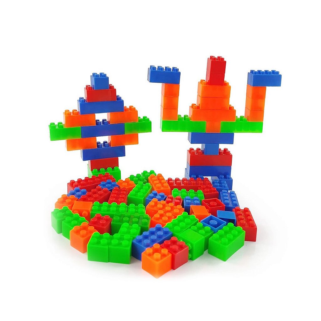 Brinquedo De Montar Blocos Infantil Quadrado Retângulos