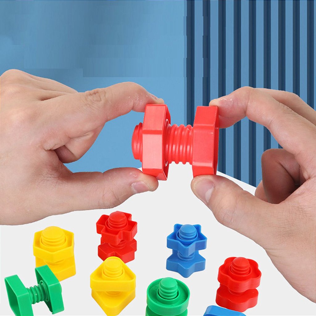 Brinquedo Interativo Infantil Coloridos Parafuso Encaixar