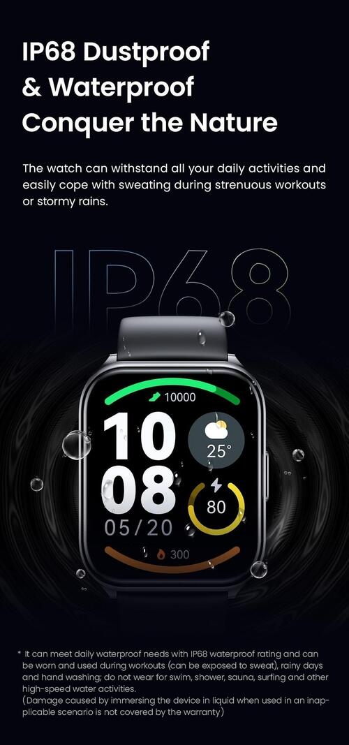 Smartwatch Xiaomi Haylou Watch 2 LS2 Pro A Prova Dagua - Preto