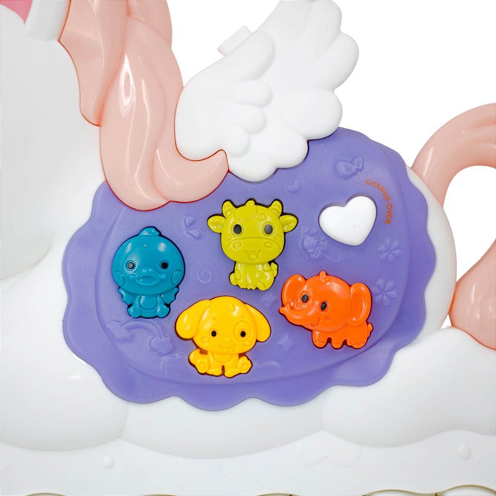 Teclado Musical Bebê Brinquedo Infantil Som Animal Unicórnio
