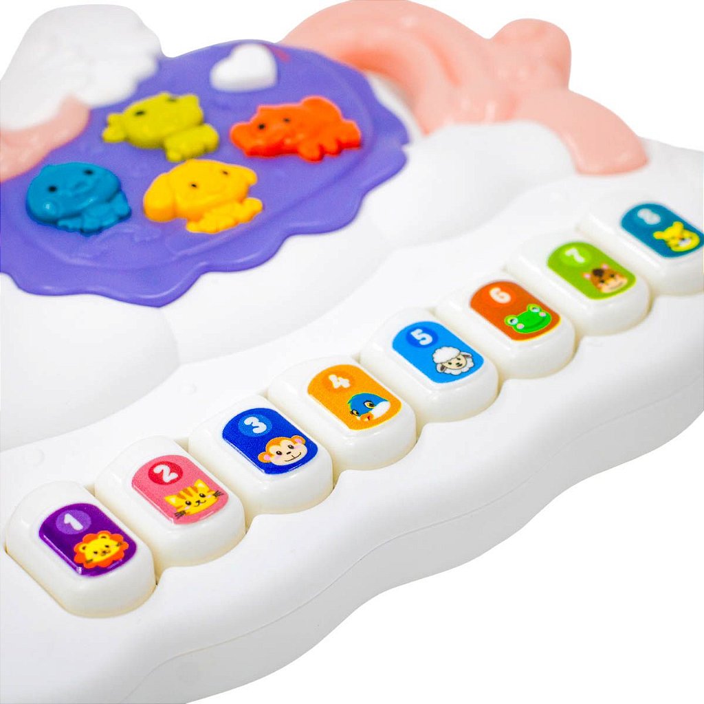 Teclado Musical Bebê Brinquedo Infantil Som Animal Unicórnio
