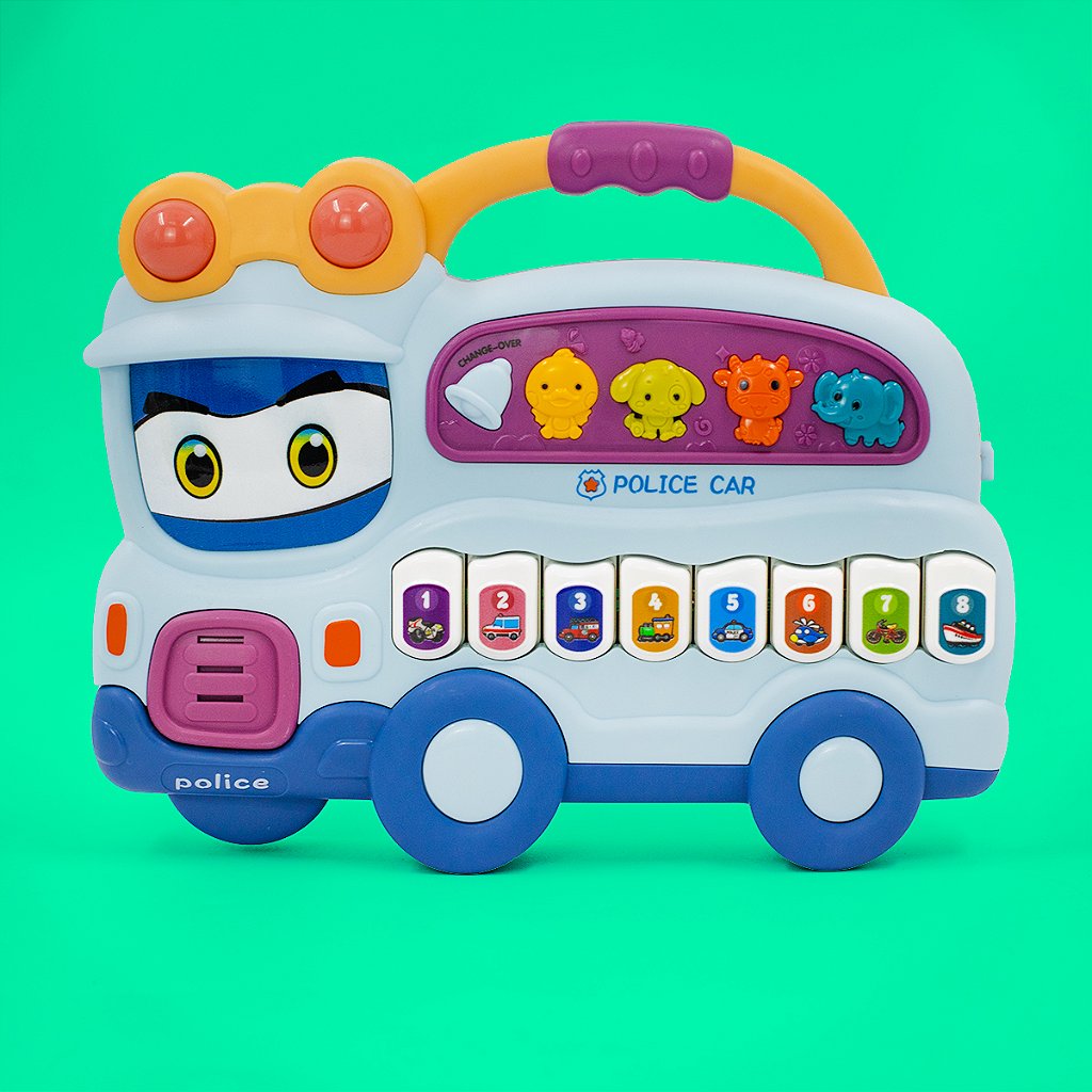 Teclado Piano Musical Bebê Brinquedo Infantil Divertido Som Carros