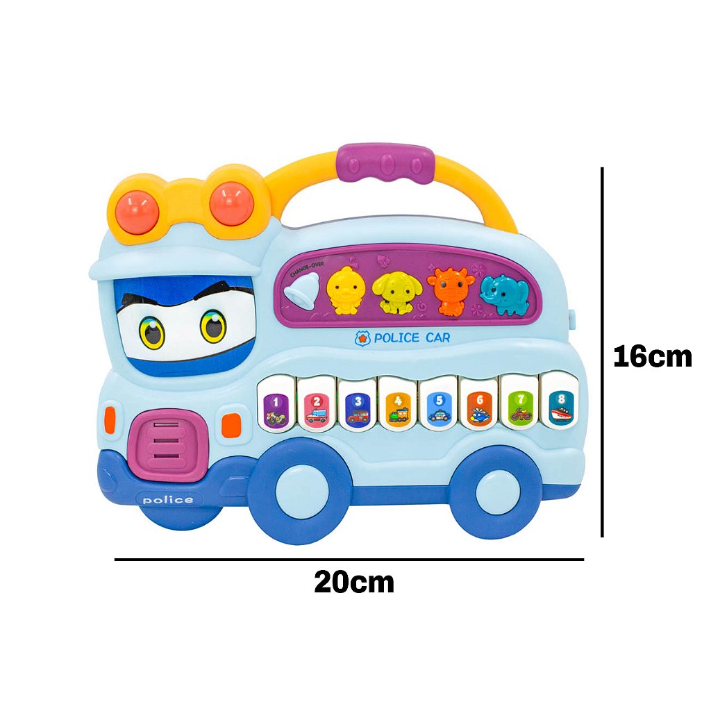 Teclado Piano Musical Bebê Brinquedo Infantil Divertido Som Carros