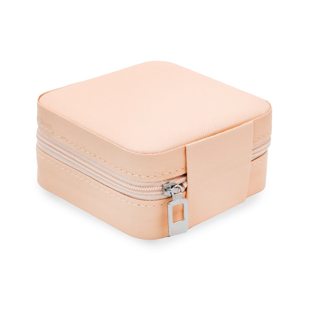 Kit Porta Joias Portátil Viagem Estojo Rosa Com Missangas Para Montar Pulseira Colar