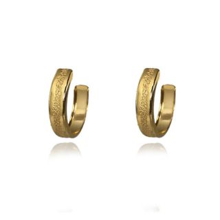 Brinco Argola Trabalhada Folheado em Ouro18k