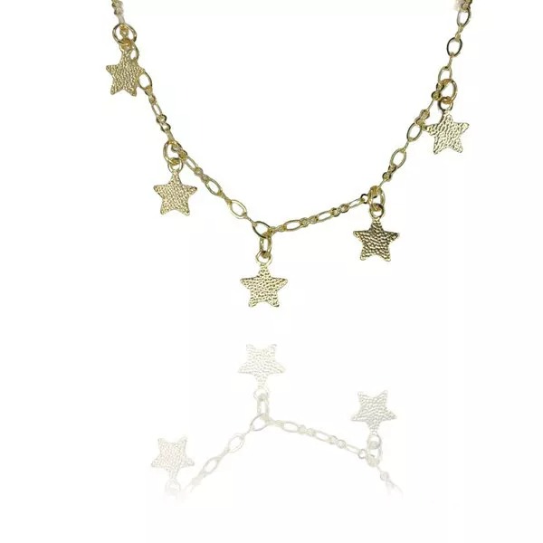 Pulseira Infantil de Estrelinhas Folheado a Ouro 18k