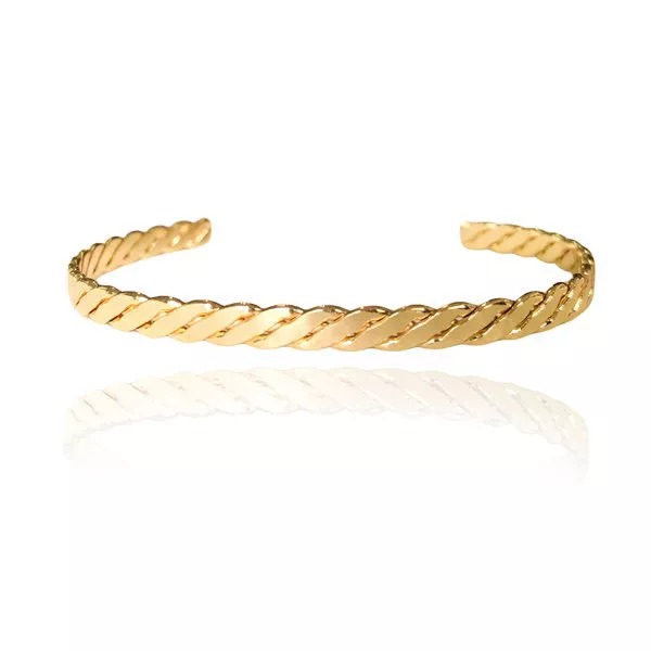 Bracelete Fio Trançado Folheado em Ouro 18k