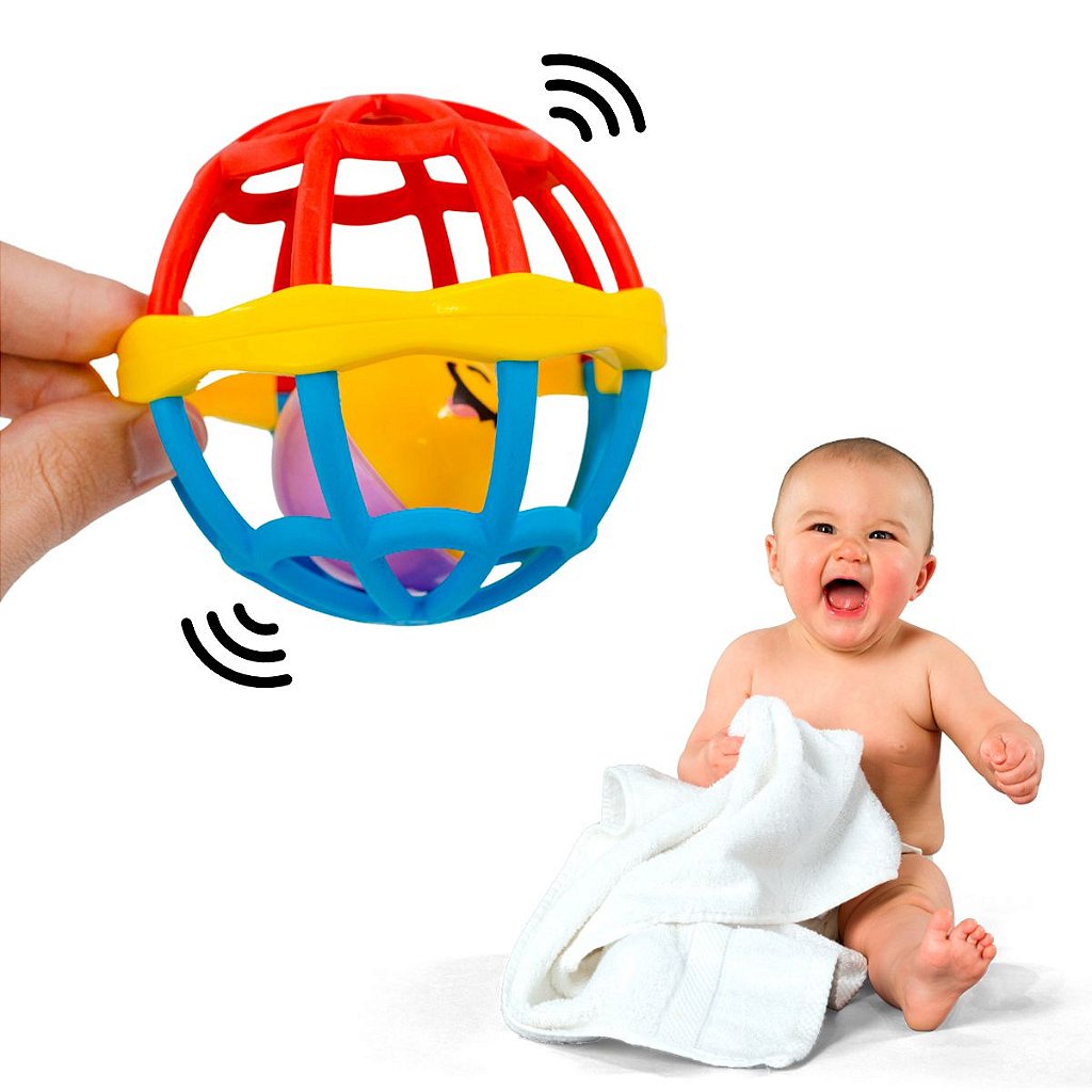 Brinquedos Bebes Chocalho Baby Macio Divertido Bola Mordedor