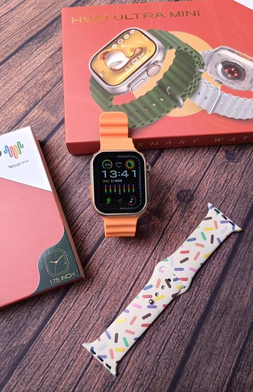 Smartwatch Hw9 Ultra Mini 41mm Serie 9 Com Pulseira Extra NFC Lançamento - Laranja
