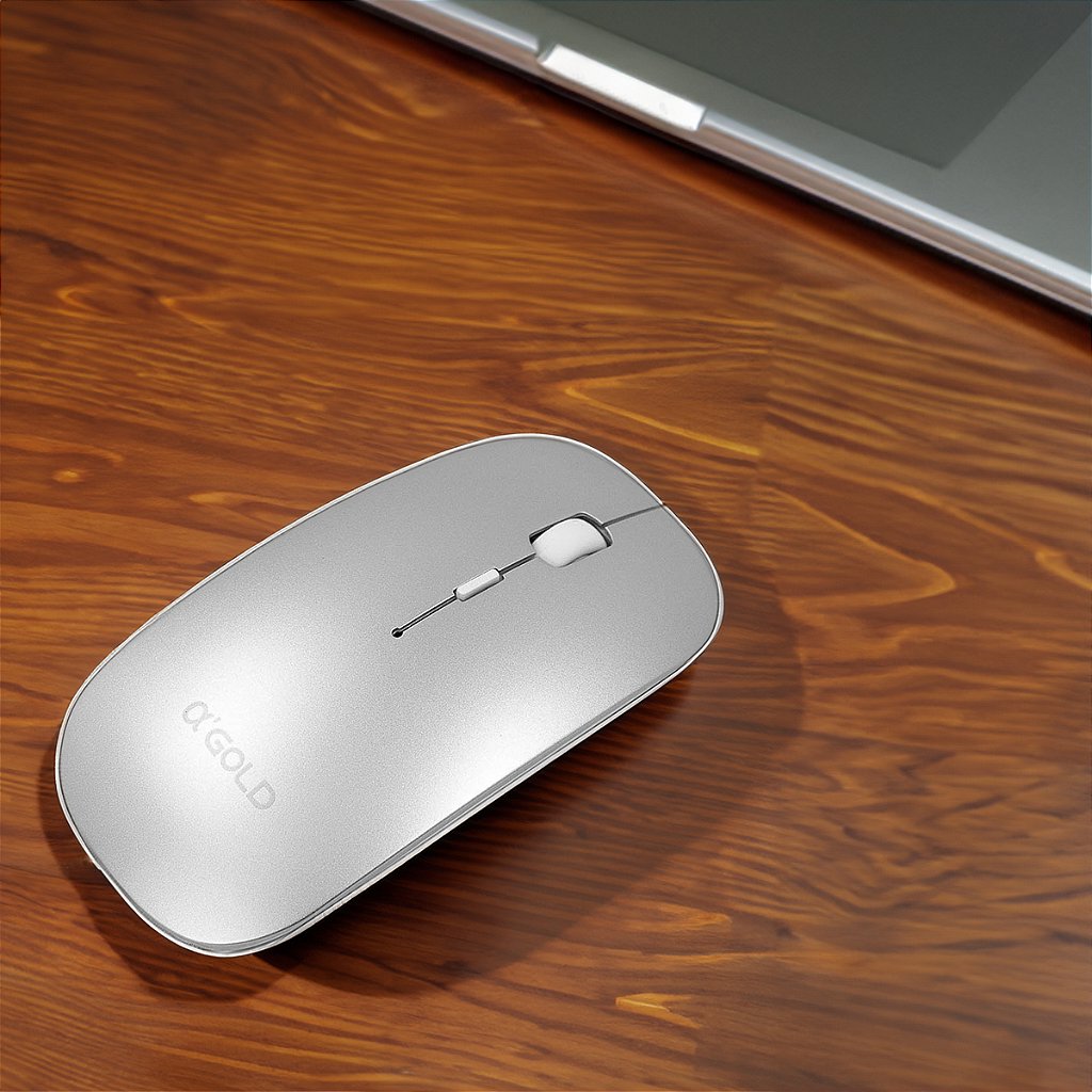 Mouse Sem Fio 2.4GHZ Recarregável USB Ergonômico Wireless AGold