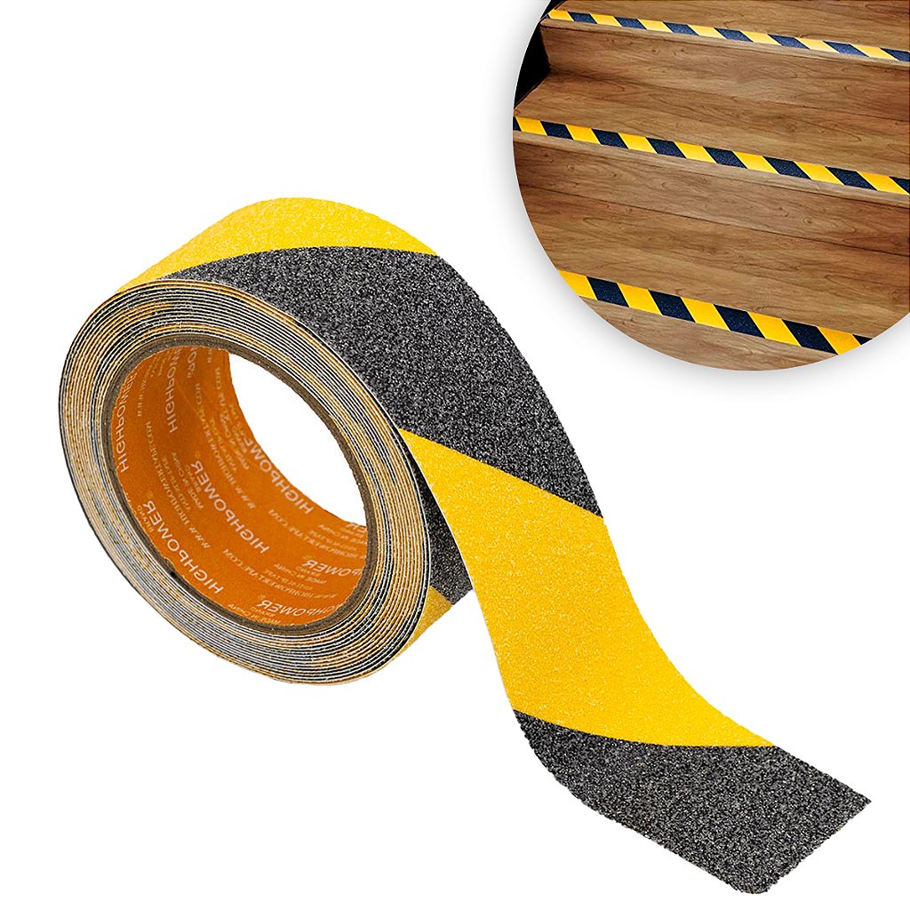 Fita Antiderrapante Autoadesiva Segurança Lixa Escada 5 Mts X 50mm