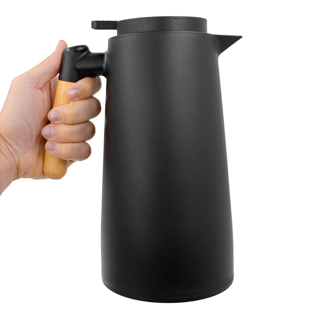 Garrafa Térmica Jarra Inox Café Chá 1 Litro Cabo Madeira