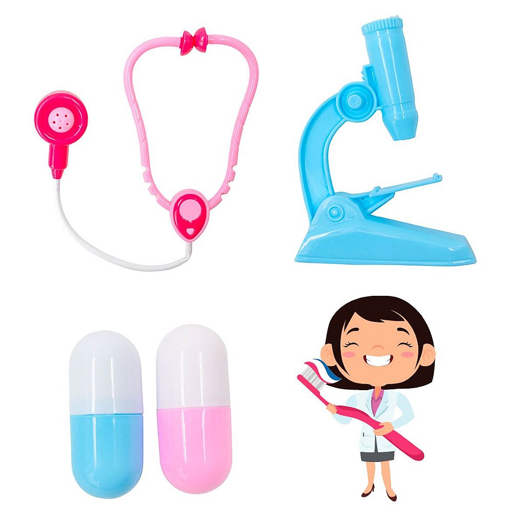 Kit Dentista Mini Doutor Médica Infantil Educativo