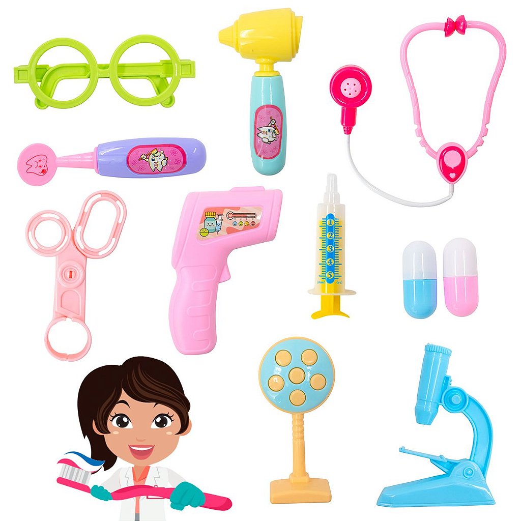 Kit Dentista Mini Doutor Médica Infantil Educativo