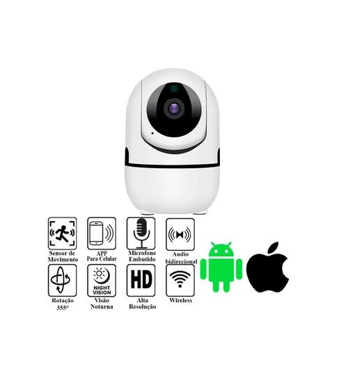 Camera Inteligente Ip Wifi 1080p Giratoria 360