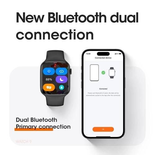Smartwatch W59+ Plus Serie 9 2GB de Memoria NFC Jogos Musica Lançamento - Branco