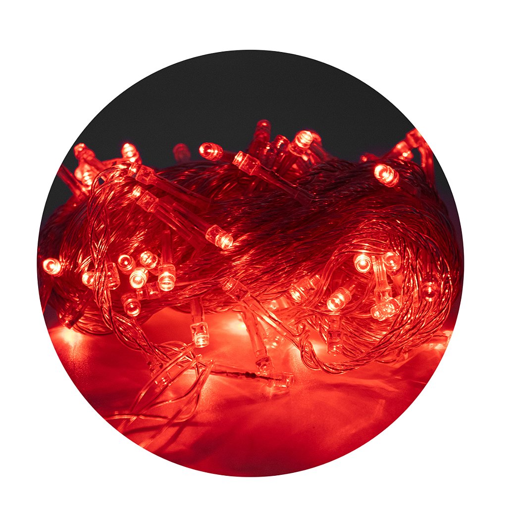 Led Pisca Cordão Com 10 Metros 100 Lampadas Formato Gota Fio Cor Crystal Tomada Luze Natal Ano Novo