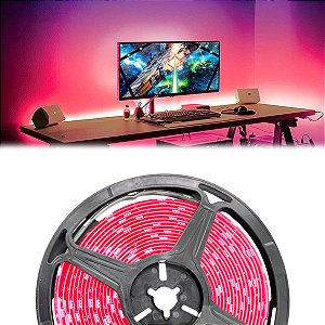 Fita Led Rgb Controle Via App Celular 5 Metros 5v USB Para Tv Pc Carro Quarto Decoração