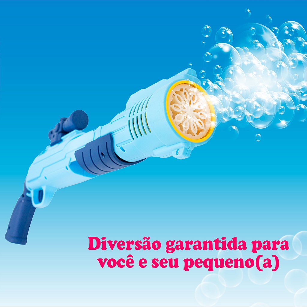 Arma Bolas Sabão Maquina Eletrica Brinquedo Lança Bolhas