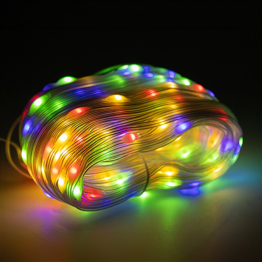 Led Pisca Linha Com 30 Metros Lâmpadas Tomada 8 Modos Natal Ano Novo
