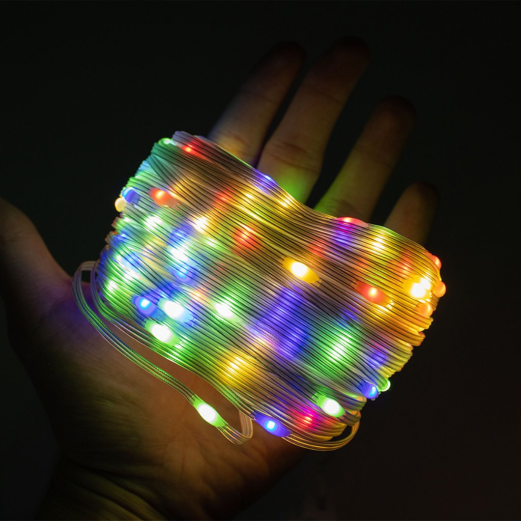 Led Pisca Linha Com 30 Metros Lâmpadas Tomada 8 Modos Natal Ano Novo