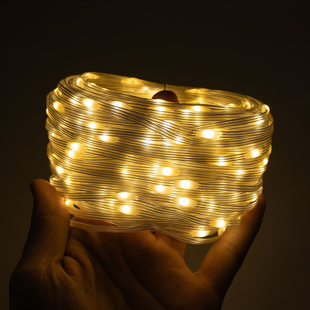 Led Pisca Linha Com 50 Metros Lâmpadas Tomada 8 Modos Natal Ano Novo