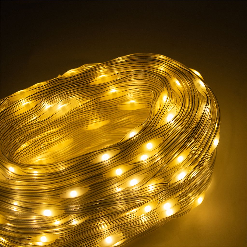 Led Pisca Linha Com 50 Metros Lâmpadas Tomada 8 Modos Natal Ano Novo