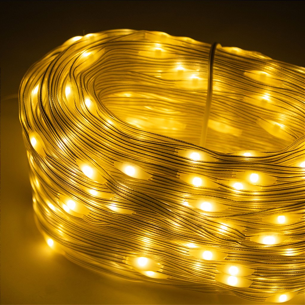 Led Pisca Linha Com 50 Metros Lâmpadas Tomada 8 Modos Natal Ano Novo