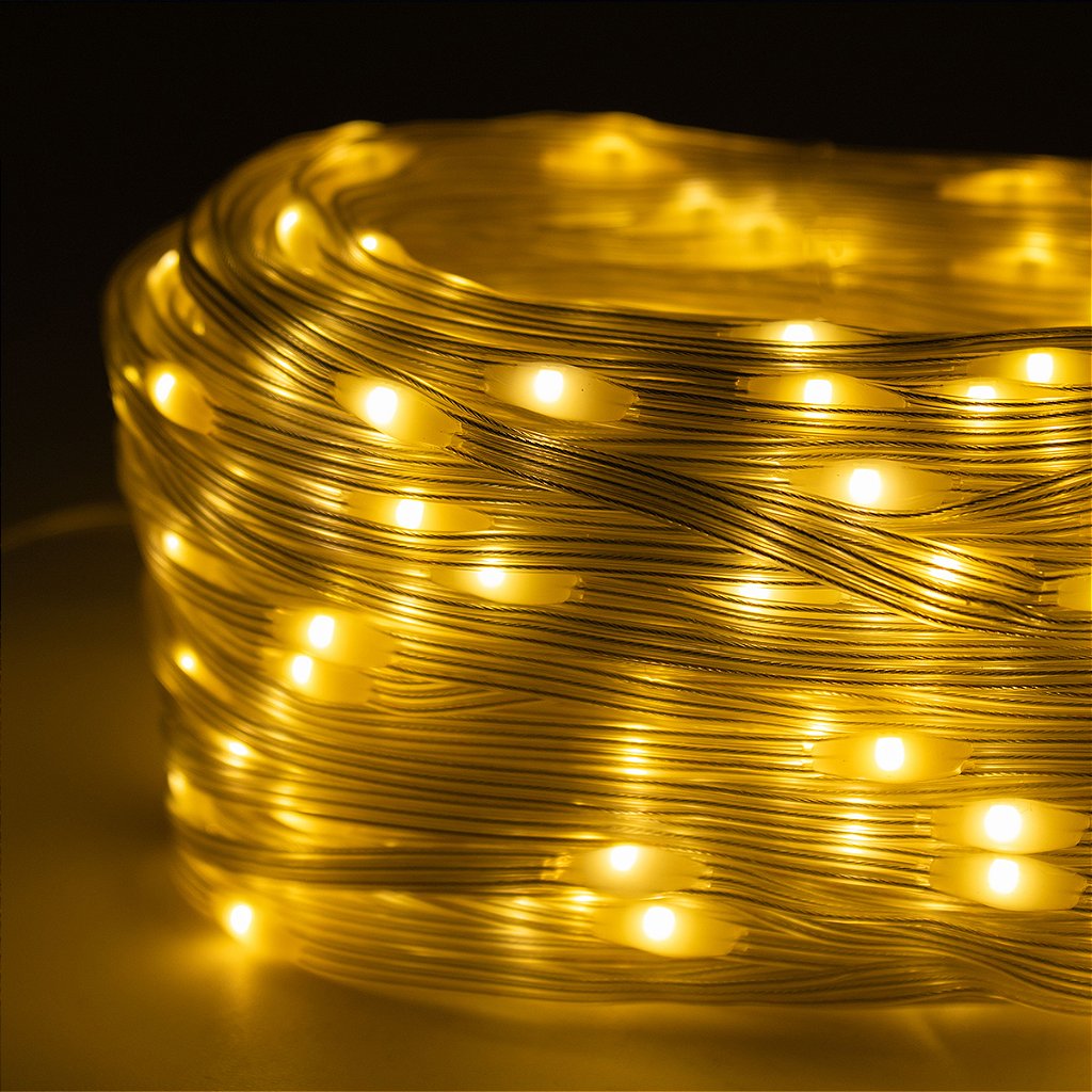 Led Pisca Linha Com 50 Metros Lâmpadas Tomada 8 Modos Natal Ano Novo