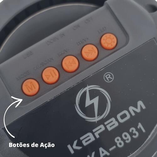 Caixa De Som Bluetooth Led KA-8931 USB Radio