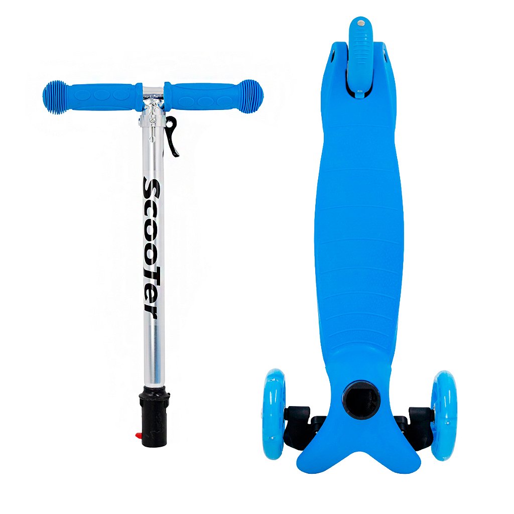Patinete Regulável Infantil 3 Rodinhas Com Led Para Crianças Até 40kg