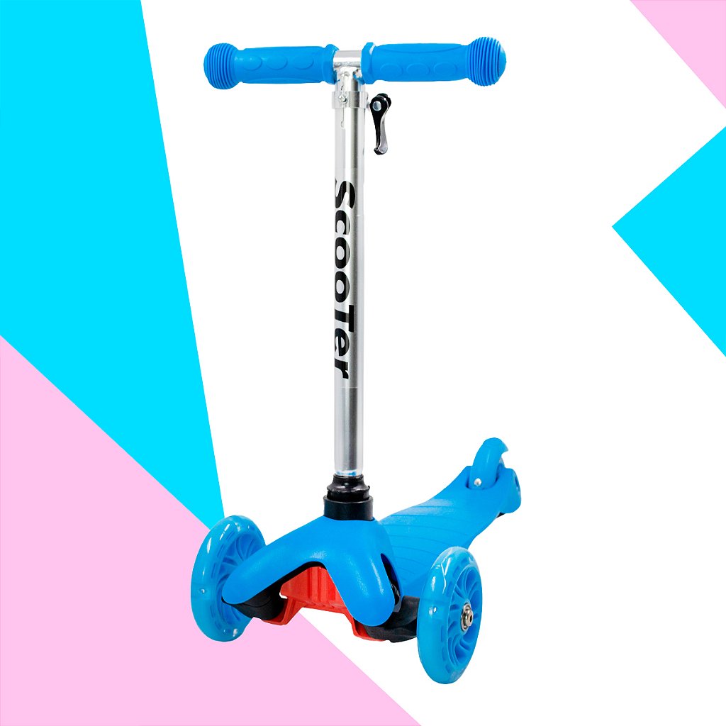 Patinete Regulável Infantil 3 Rodinhas Com Led Para Crianças Até 40kg