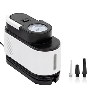 Compressor Ar Veicular Elétrico Portátil 12v Calibrador Carro Pneu Bicicleta Bola