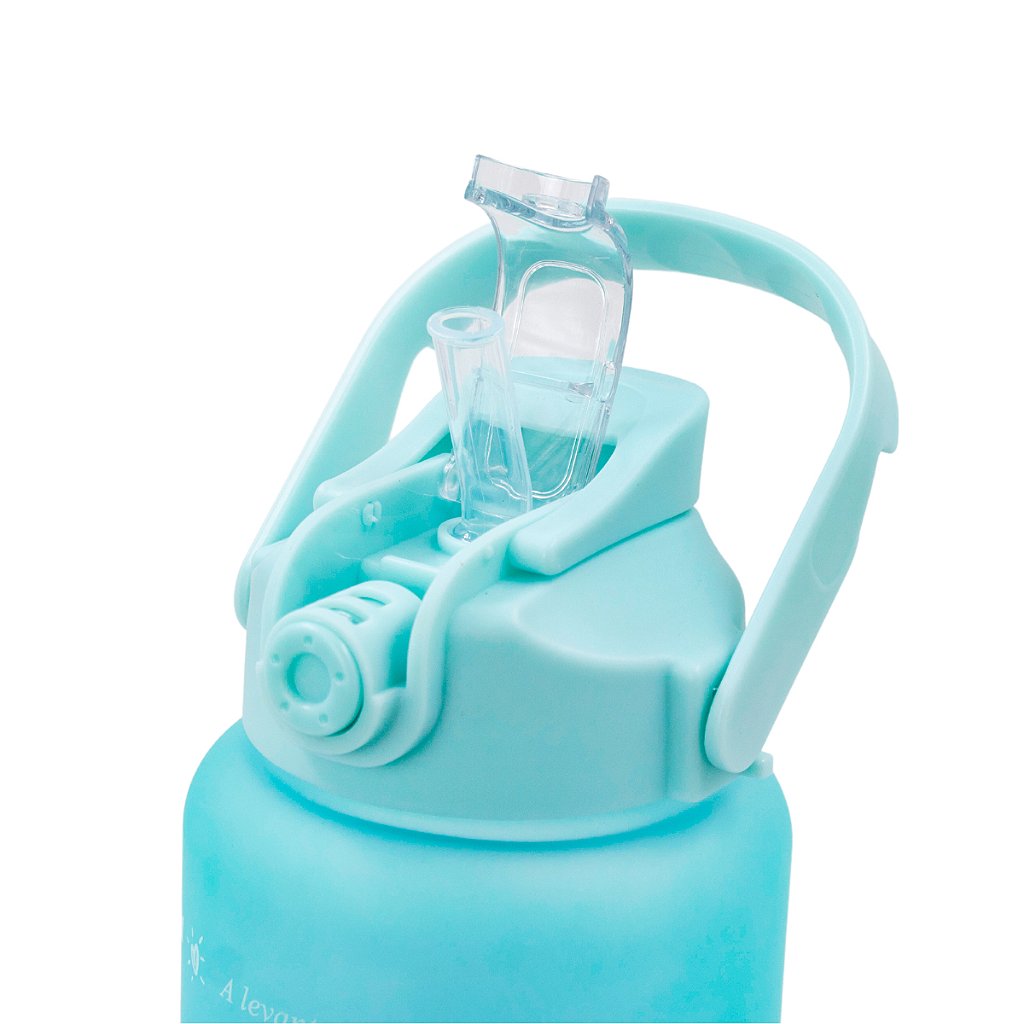 Kit 3 Garrafas Squeeze Água Galão 2L 900ml 300ml Degrade Adesivos 3D