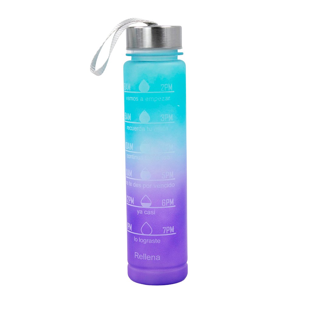 Kit 3 Garrafas Squeeze Água Galão 2L 900ml 300ml Degrade Adesivos 3D