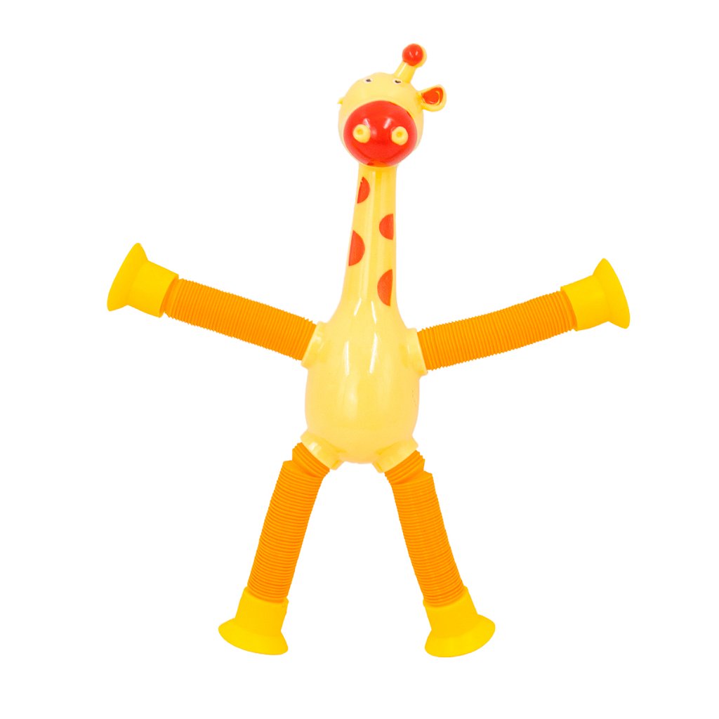 Girafa Pop It Tubo Led Estica Puxa Gruda Brinquedo Infantil