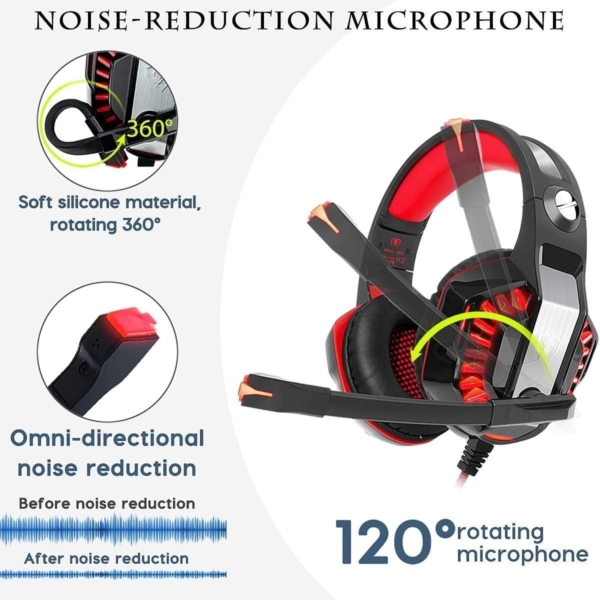 Fone De Ouvido Gamer Headset Knup Kp-455A Com Led Microfone