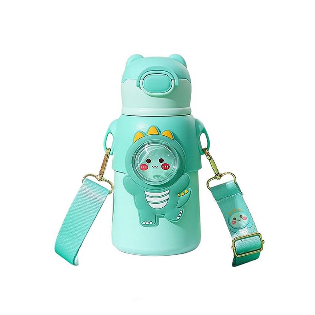 Garrafinha C/ Canudo Squeeze Infantil Garrafa Bebe Térmica Alça