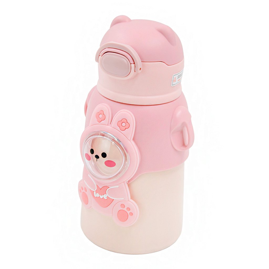 Garrafinha C/ Canudo Squeeze Infantil Garrafa Bebe Térmica Alça
