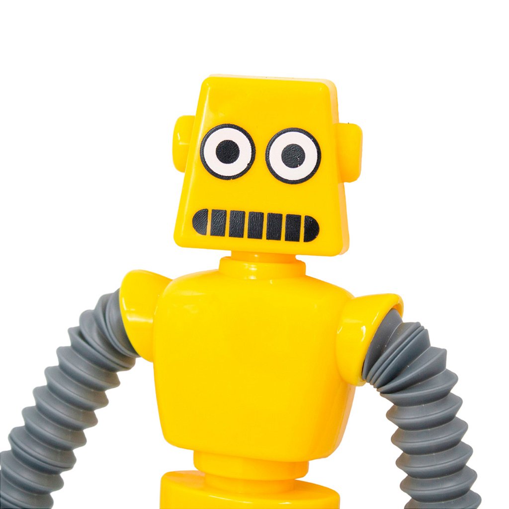 Robo Pop It Tubo Luz Led Estica Puxa Gruda Boneco Brinquedo Infantil